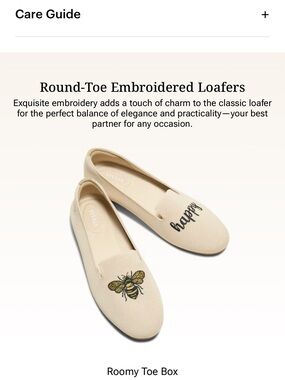 VIVAIA Cream Embroidered Bee & Script Round-Toe Loafers
